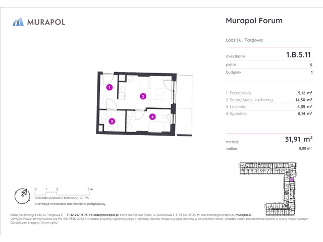 Mieszkanie w inwestycji Murapol Forum, symbol 1.B.5.11 » nportal.pl