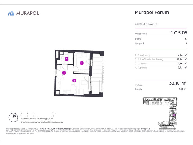 Mieszkanie w inwestycji Murapol Forum, symbol 1.C.5.05 » nportal.pl