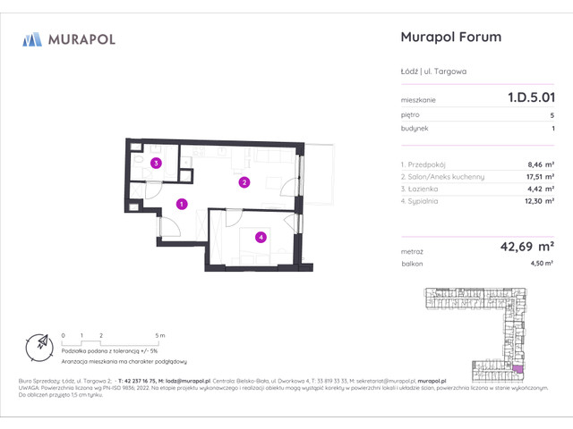 Mieszkanie w inwestycji Murapol Forum, symbol 1.D.5.01 » nportal.pl