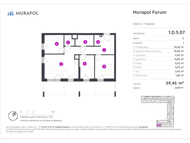 Mieszkanie w inwestycji Murapol Forum, symbol 1.D.5.07 » nportal.pl