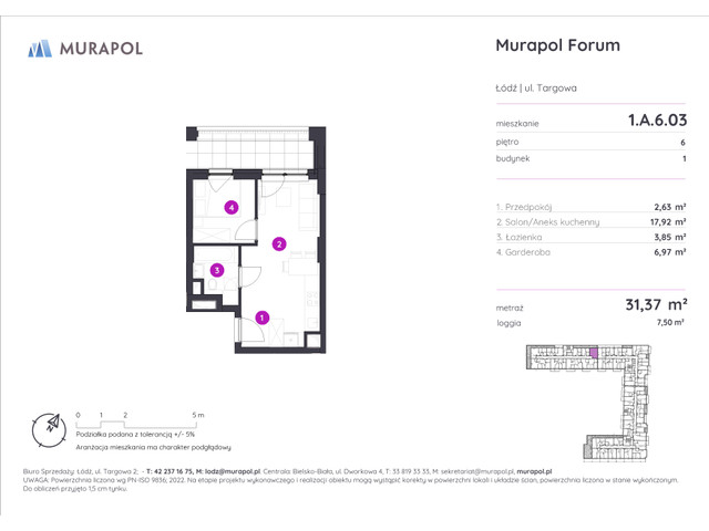 Mieszkanie w inwestycji Murapol Forum, symbol 1.A.6.03 » nportal.pl