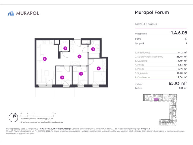 Mieszkanie w inwestycji Murapol Forum, symbol 1.A.6.05 » nportal.pl