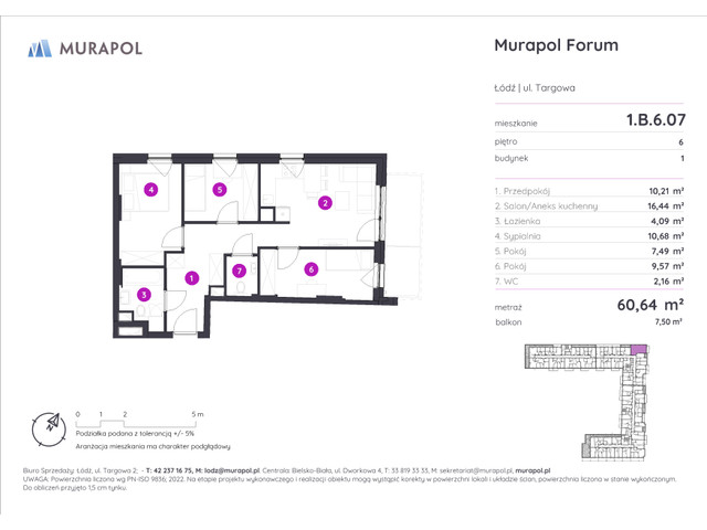 Mieszkanie w inwestycji Murapol Forum, symbol 1.B.6.07 » nportal.pl