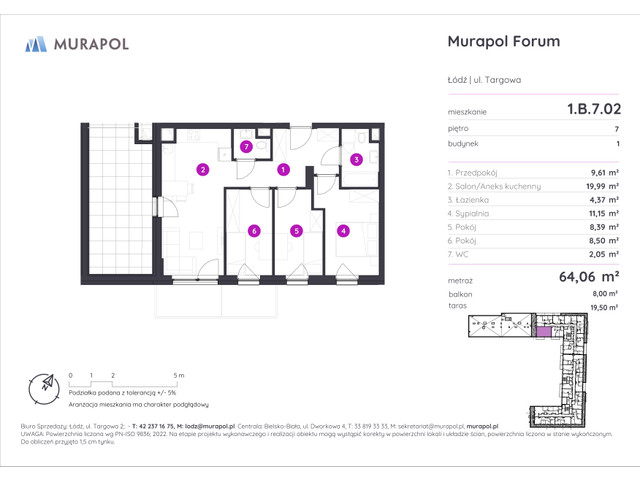 Mieszkanie w inwestycji Murapol Forum, symbol 1.B.7.02 » nportal.pl