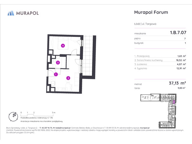 Mieszkanie w inwestycji Murapol Forum, symbol 1.B.7.07 » nportal.pl