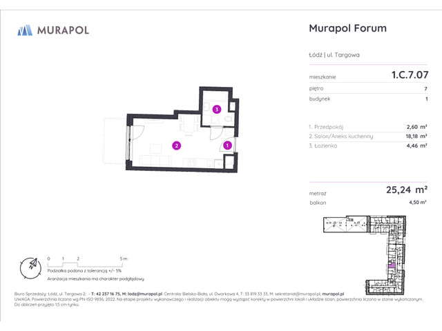 Mieszkanie w inwestycji Murapol Forum, symbol 1.C.7.07 » nportal.pl