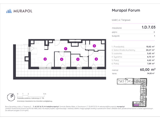 Mieszkanie w inwestycji Murapol Forum, symbol 1.D.7.03 » nportal.pl