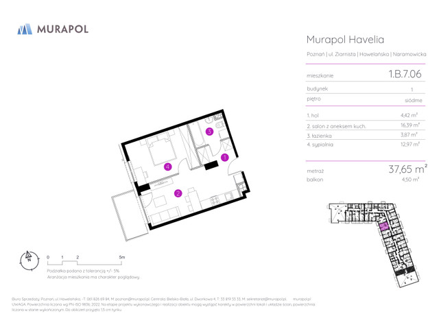 Mieszkanie w inwestycji Murapol Havelia, symbol 1.B.7.06 » nportal.pl
