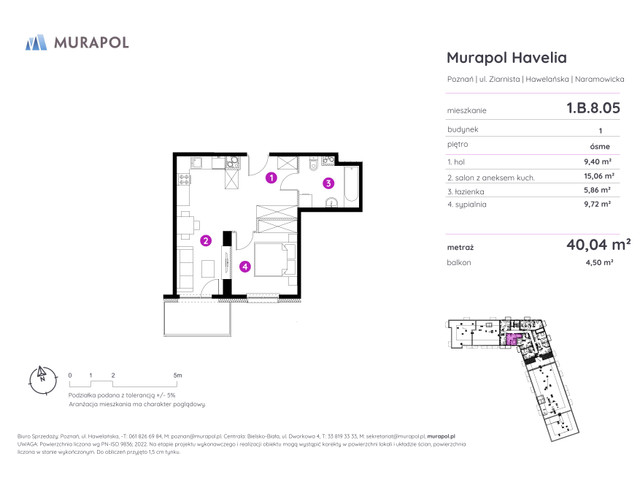 Mieszkanie w inwestycji Murapol Havelia, symbol 1.B.8.05 » nportal.pl
