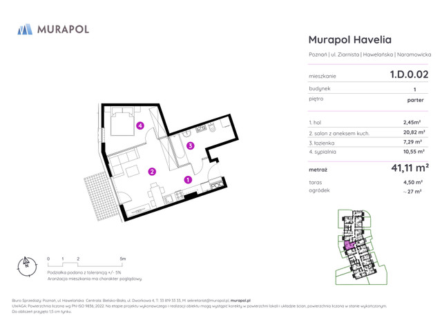 Mieszkanie w inwestycji Murapol Havelia, symbol 1.D.0.02 » nportal.pl