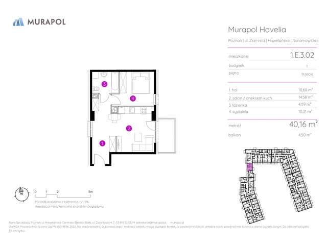 Mieszkanie w inwestycji Murapol Havelia, symbol 1.E.3.02 » nportal.pl