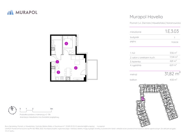 Mieszkanie w inwestycji Murapol Havelia, symbol 1.E.3.03 » nportal.pl