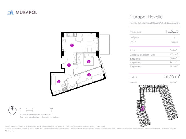 Mieszkanie w inwestycji Murapol Havelia, symbol 1.E.3.05 » nportal.pl
