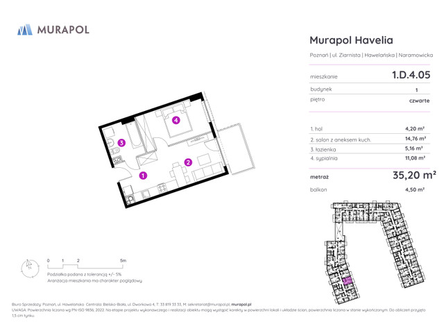 Mieszkanie w inwestycji Murapol Havelia, symbol 1.D.4.05 » nportal.pl