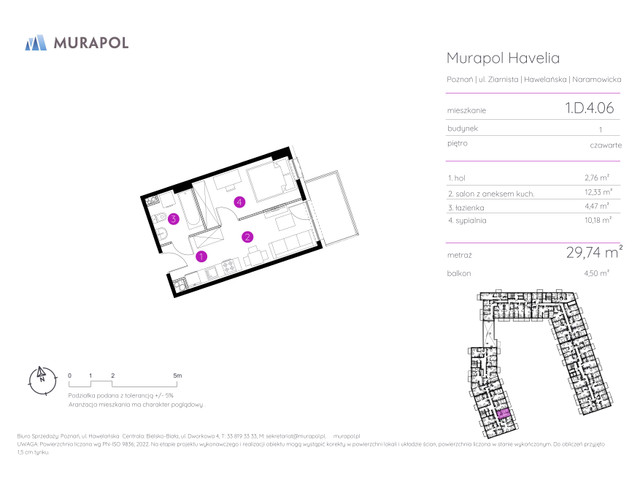 Mieszkanie w inwestycji Murapol Havelia, symbol 1.D.4.06 » nportal.pl