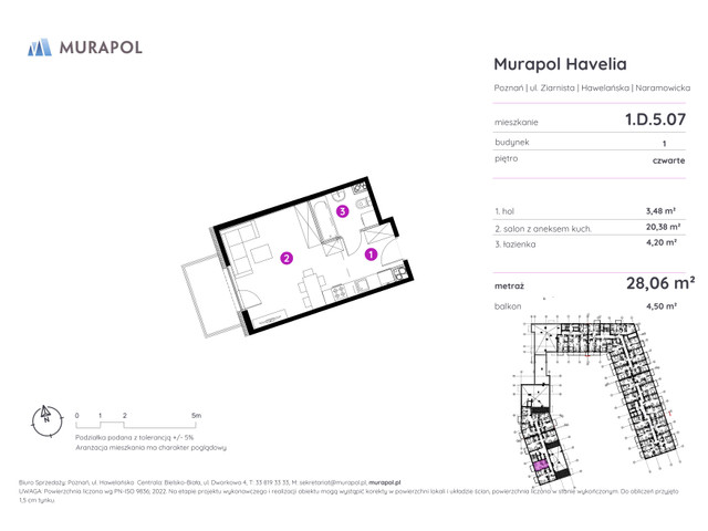 Mieszkanie w inwestycji Murapol Havelia, symbol 1.D.5.07 » nportal.pl