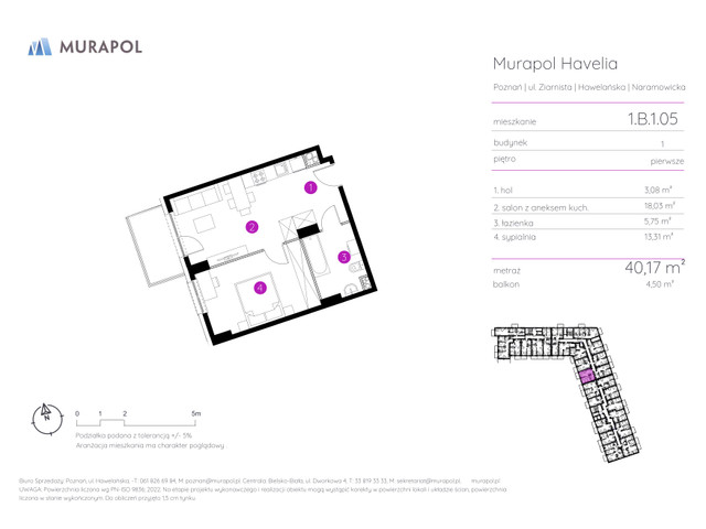 Mieszkanie w inwestycji Murapol Havelia, symbol 1.B.1.05 » nportal.pl