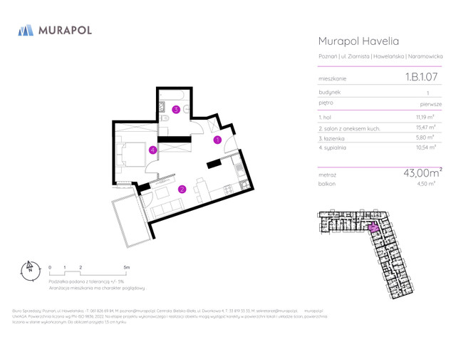 Mieszkanie w inwestycji Murapol Havelia, symbol 1.B.1.07 » nportal.pl