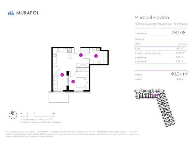 Mieszkanie w inwestycji Murapol Havelia, symbol 1.B.1.08 » nportal.pl