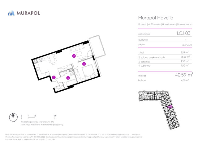 Mieszkanie w inwestycji Murapol Havelia, symbol 1.C.1.03 » nportal.pl