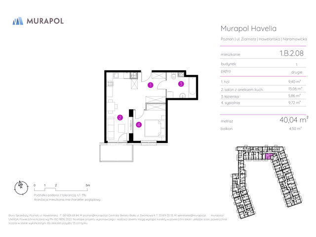 Mieszkanie w inwestycji Murapol Havelia, symbol 1.B.2.08 » nportal.pl