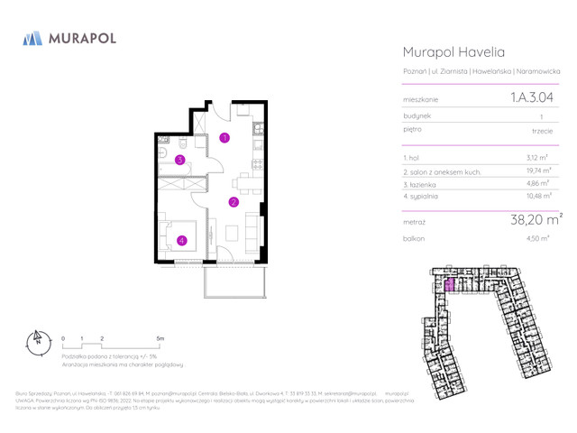 Mieszkanie w inwestycji Murapol Havelia, symbol 1.A.3.04 » nportal.pl