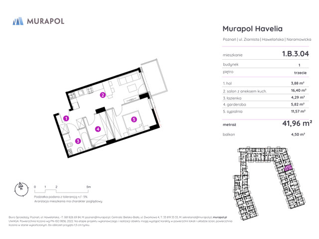 Mieszkanie w inwestycji Murapol Havelia, symbol 1.B.3.04 » nportal.pl