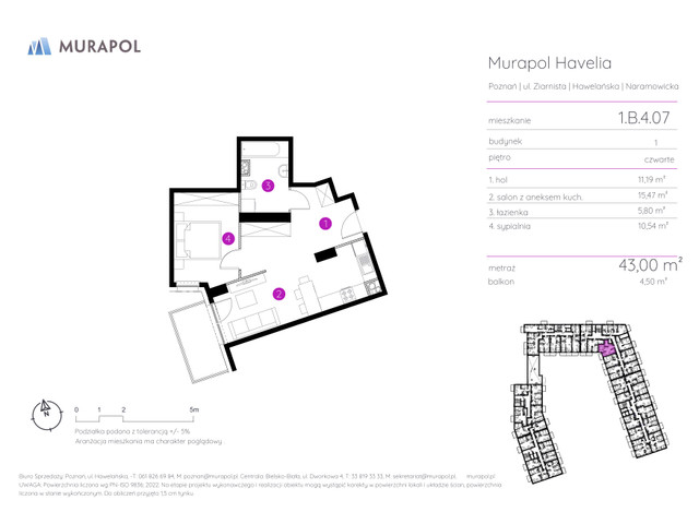 Mieszkanie w inwestycji Murapol Havelia, symbol 1.B.4.07 » nportal.pl