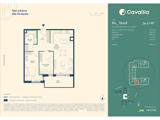 Mieszkanie w inwestycji Cavallia, symbol B6_M108 » nportal.pl