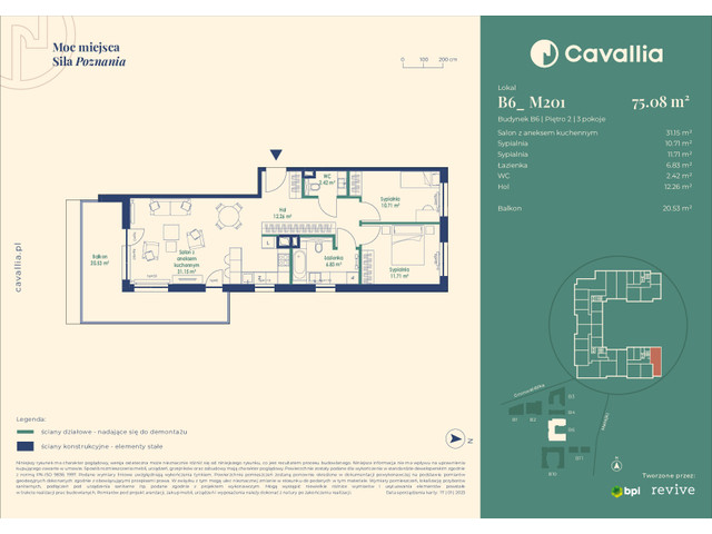 Mieszkanie w inwestycji Cavallia, symbol B6_M201 » nportal.pl