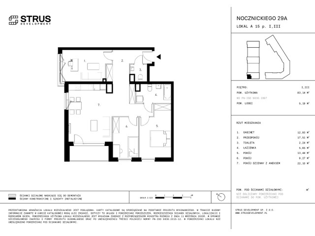 Mieszkanie w inwestycji Nocznickiego 29, symbol A15_p3 » nportal.pl