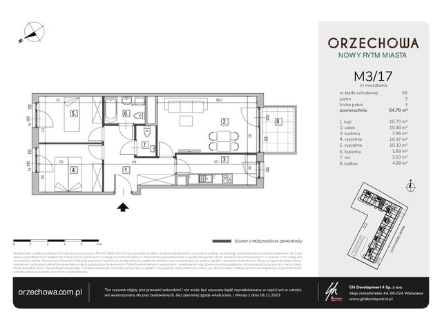 Mieszkanie w inwestycji Orzechowa, budynek Rezerwacja, symbol M3/17 » nportal.pl