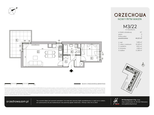 Mieszkanie w inwestycji Orzechowa, symbol M3/22 » nportal.pl
