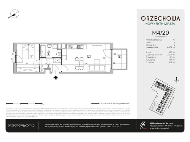 Mieszkanie w inwestycji Orzechowa, budynek Rezerwacja, symbol M4/20 » nportal.pl