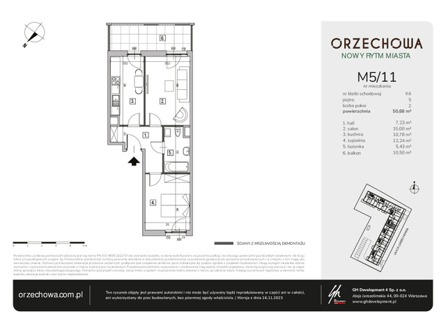 Mieszkanie w inwestycji Orzechowa, symbol M5/11 » nportal.pl