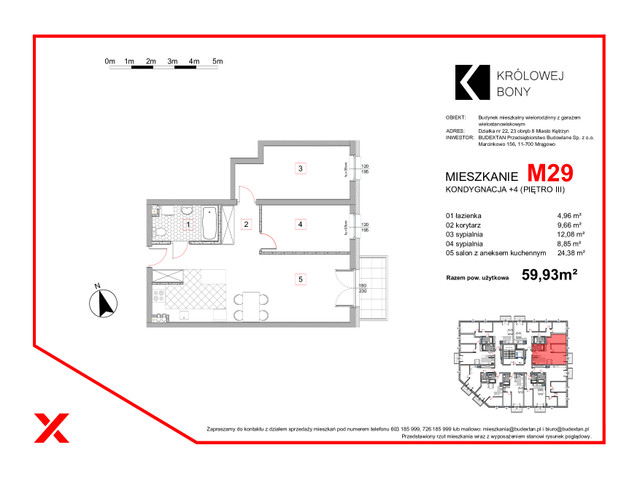 Mieszkanie w inwestycji KRÓLOWEJ BONY, symbol M29 » nportal.pl