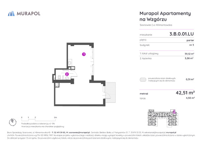 Komercyjne w inwestycji Murapol Apartamenty Na Wzgórzu, symbol 3.B.0.01.LU » nportal.pl