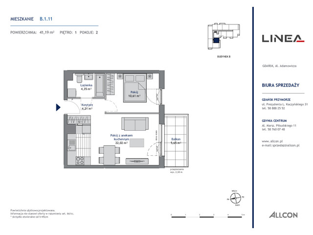 Mieszkanie w inwestycji LINEA, symbol B.1.11 » nportal.pl