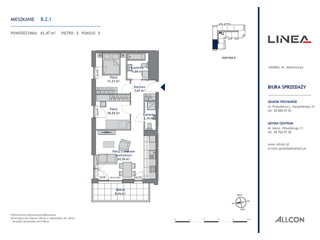 Mieszkanie w inwestycji LINEA, symbol B.2.1 » nportal.pl