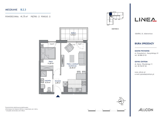 Mieszkanie w inwestycji LINEA, symbol B.2.3 » nportal.pl