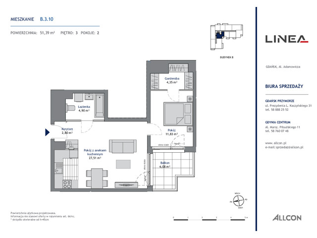 Mieszkanie w inwestycji LINEA, symbol B.3.10 » nportal.pl