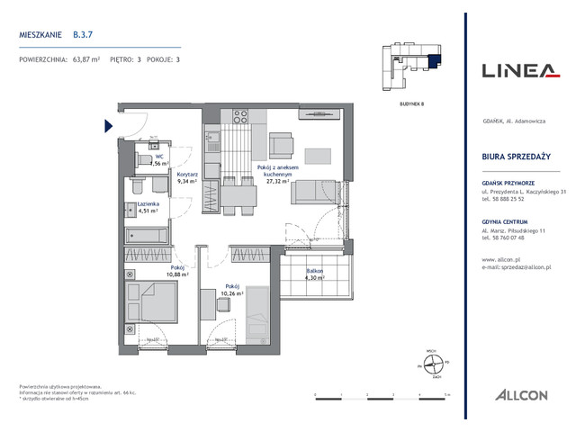Mieszkanie w inwestycji LINEA, symbol B.3.7 » nportal.pl