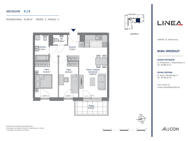 Mieszkanie w inwestycji LINEA, symbol B.3.8 » nportal.pl