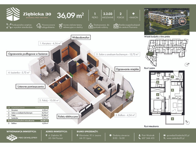 Mieszkanie w inwestycji Ziębicka 30, symbol 2.2.03 » nportal.pl