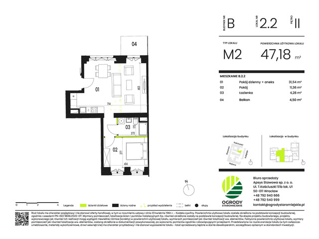 Mieszkanie w inwestycji Ogrody Staromiejskie, symbol B.2.2 » nportal.pl