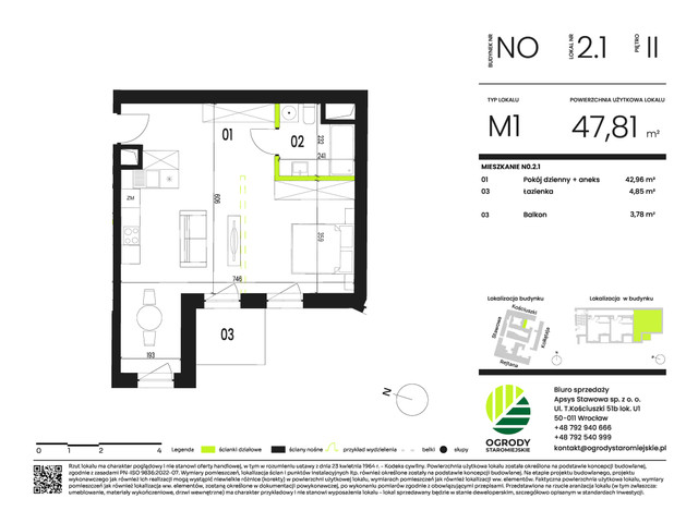 Mieszkanie w inwestycji Ogrody Staromiejskie, symbol NO.2.1 » nportal.pl