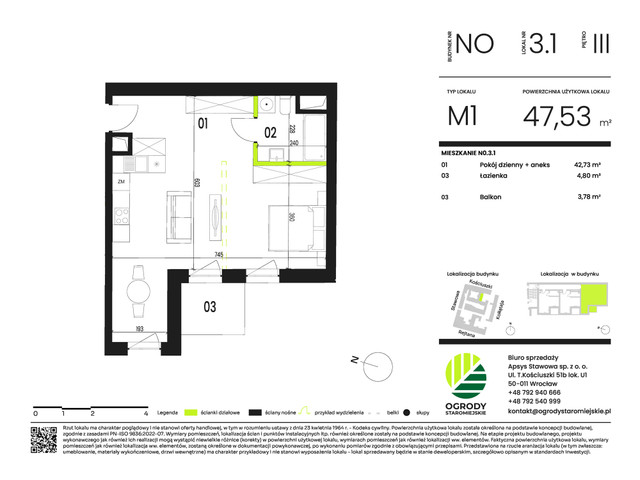 Mieszkanie w inwestycji Ogrody Staromiejskie, symbol NO.3.1 » nportal.pl