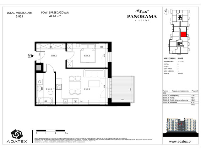 Mieszkanie w inwestycji Panorama 3 Stawy, symbol 5.B55 » nportal.pl