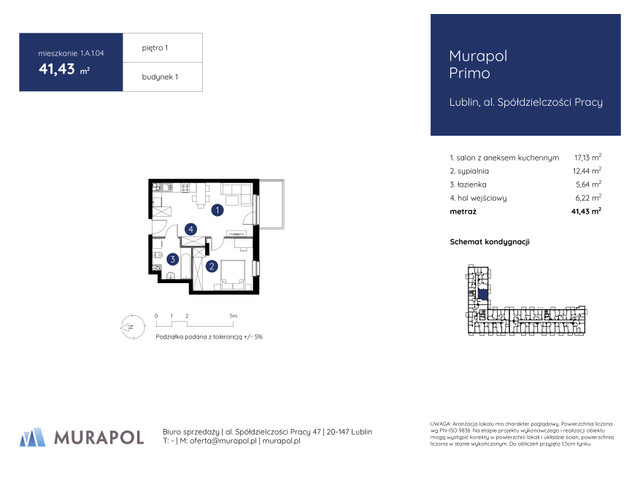 Mieszkanie w inwestycji Murapol Primo, symbol 1.A.1.04 » nportal.pl