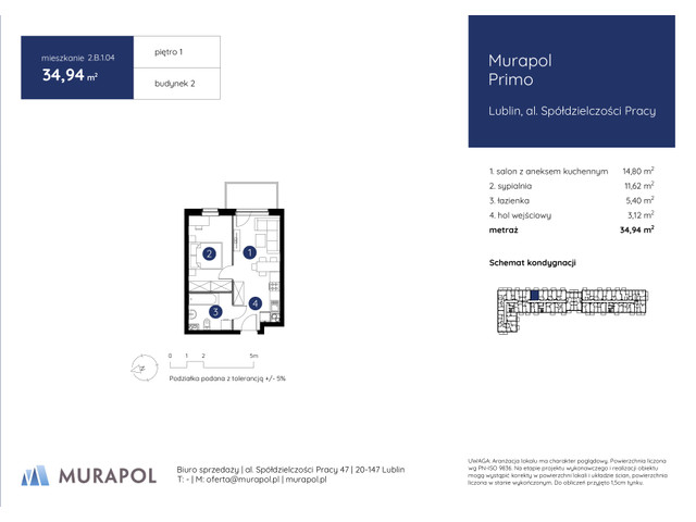 Mieszkanie w inwestycji Murapol Primo, symbol 2.B.1.04 » nportal.pl